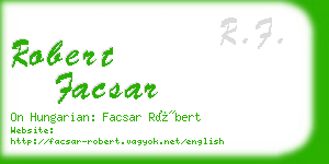 robert facsar business card